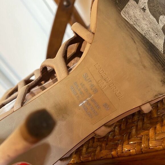 Steve Madden Slithur beige caged ankle strap heels size 6 - Picture 8 of 9